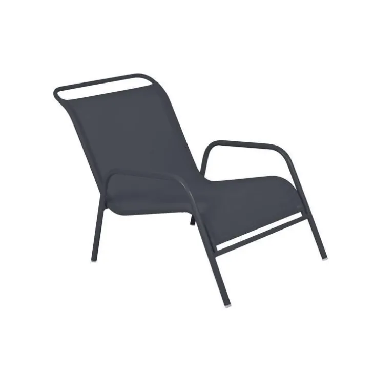 Fauteuil bas coloris gris en acier Coolside - 103 x 71 x 64 cm