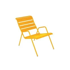 Fauteuil bas coloris jaune en acier Monceau