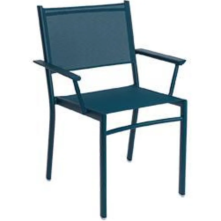 Fauteuil Bridge Costa coloris bleu en aluminium Fermob - 61 x 54 cm