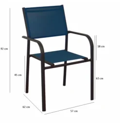 Fauteuil de jardin en aluminium et toile Proloisirs Duca