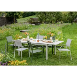 Fauteuil en aluminium et toile polyester Niello - 87 x 51 x 56 cm