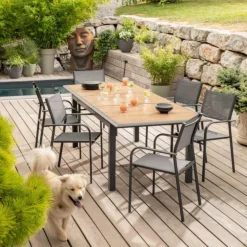 Fauteuil en aluminium et toile polyester Niello - 87 x 51 x 56 cm