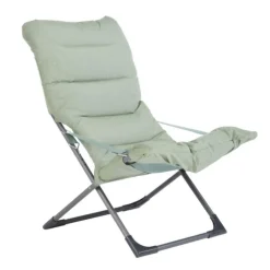 Fauteuil en aluminium et toile Oléfine vert sauge Fiam Fiesta Soft - 86/99 x 62 cm
