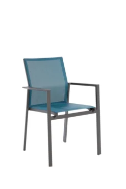 Fauteuil en aluminium et toile Abelia - 61 x 56 x 87 cm
