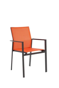 Fauteuil en aluminium et toile Abelia - 61 x 56 x 87 cm