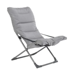 Fauteuil en aluminium et toile Oléfine gris Fiam Fiesta Soft - 86/99 x 62 cm