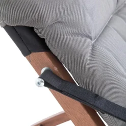 Fauteuil en bois et toile Oléfine gris Fiam Linda soft - 61/89 x 61 cm