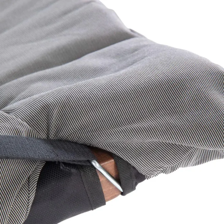 Fauteuil en bois et toile Oléfine gris Fiam Linda soft - 61/89 x 61 cm