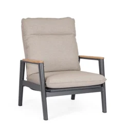 Fauteuil inclinable en aluminium anthracide Miguel Pélican