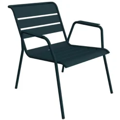 Fauteuil Lounge Monceau coloris bleu en acier Fermob - 87 x 77 cm
