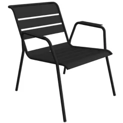 Fauteuil Lounge Monceau coloris gris en acier Fermob - 87 x 77 cm
