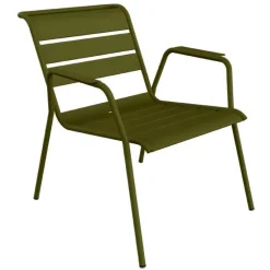 Fauteuil Lounge Monceau coloris vert en acier Fermob - 87 x 77 cm
