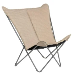 Fauteuil pliable en tube acier et toile Moka Lafuma Pop up XL BeComfort - 91 x 83 x 87 cm