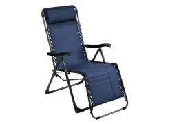 Fauteuil relax basculant en graphite chiné bleu - PROLOISIRS Neo