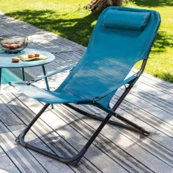 Fauteuil relax bleue 127 x 61 x 28,5 cm