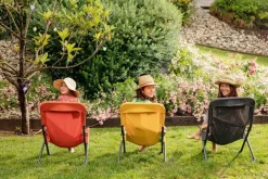 Fauteuil relax en aluminium graphite et toile textylène grise Easy - 127 x 61 x 28,5 cm