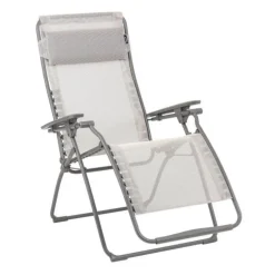 Fauteuil relax en tube acier titane et toile Batyline Seigle II Lafuma Futura - 71 x 83 x 113 cm