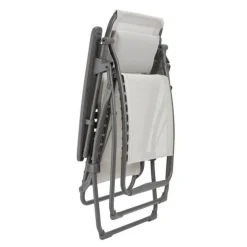 Fauteuil relax en tube acier titane et toile Batyline Seigle II Lafuma Futura - 71 x 83 x 113 cm