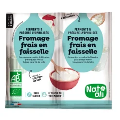 Ferment pour fromage frais en faisselle bio Natali en sachet - 2 x 60 g
