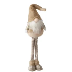 Figurine décorative gnome Marvo coloris beige en polyester - 20,3 x 12,7 x 69 cm