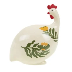 Figurine décorative pintade Sofia coloris vert en porcelaine - 23 x 25 x 15 cm