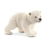Figurine d'ourson polaire blanc en marche Schleich Animaux sauvages - 6,5 x 4 cm