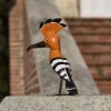 Figurine extérieure chouette Huppe crête peinte à la main en métal recyclé