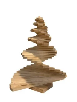 Figurine Sapin Lito coloris beige en bois - 28 x 36 cm