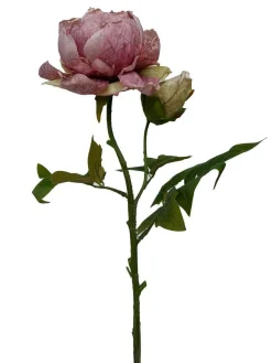 Fleur artificielle en papier tige de pivoine coloris violet - H 62 cm