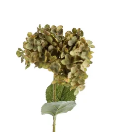 Fleur artificielle en papier hortensia coloris vert - H 65 cm