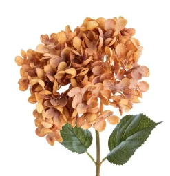 Fleur artificielle en papier hortensia coloris orange - H 65 cm