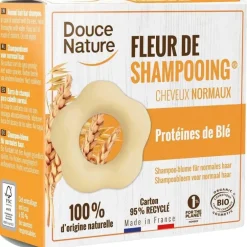 Fleur de shampoing cheveux normaux bio. Le sachet de 85 g