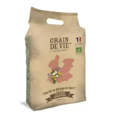 Foin bio au mélange de fleurs pour petits mammifères Grain de vie - 25 L