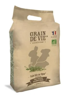 Foin bio au thym pour petits mammifères Grain de vie - 25 L