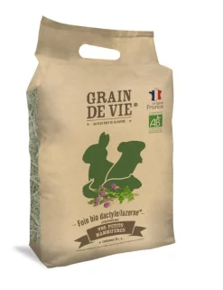 Foin bio dactyle luzerne pour petits mammifères Grain de vie - 25 L