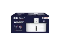 Fontaine à eau automatique nomade pour petit chien ou chat coloris blanc Hamiform - 2,5 litres