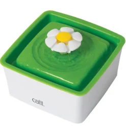 Fontaine à eau pour chat blanche et verte Flower Mini 2.0 Catit - 1,5 L