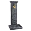 Fontaine borne à colonne carrée en pierre reconstituée anthracite imitation schiste Hairie Grandon - 83 cm