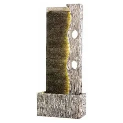 Fontaine LED murale en polyrésine effet pierre 19 x 40 x 100 cm