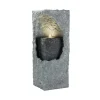 Fontaine murale en polyrésine coloris gris - 29 x 29 x 74 cm