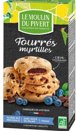 Fourrés aux myrtilles bio vegan Le Moulin du Pivert - 175 g