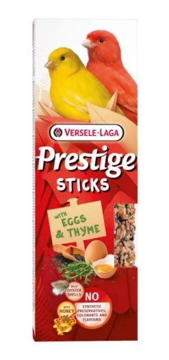 Friandises pour canaris Versele Laga Prestige Sticks Œufs & Thym - 2 x 30 g