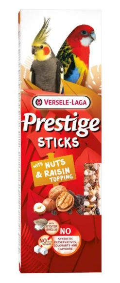 Friandises pour grandes perruches Versele Laga Prestige Sticks Noix & Garniture de Raisin - 2 x 70 g