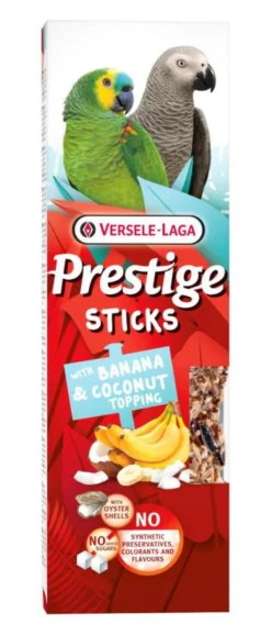 Friandises pour perroquets Versele Laga Prestige Sticks Banane & Garniture de Coco - 2 x 70 g