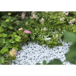 Galets de marbre blanc de Carrare calibre 20 à 40 mm en sac de 10 kg