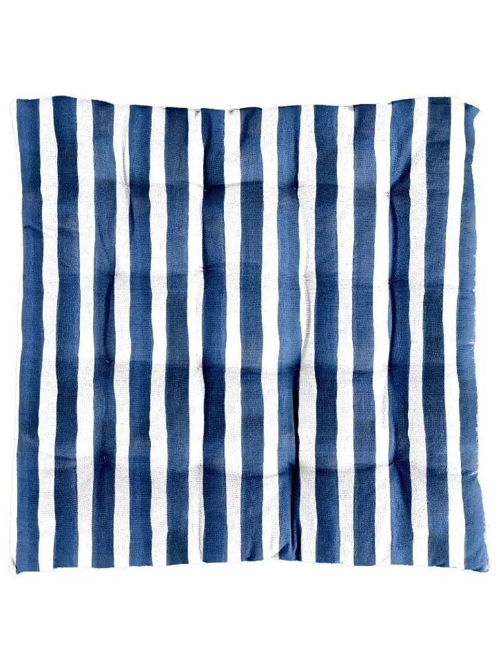 Galette de chaise coloris bleu en coton Horizon - 40 x 40 cm