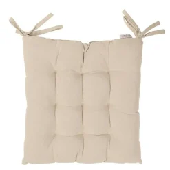 Galette de chaise en coton coloris beige Jekyll - 40 x 40 cm