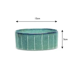 Gamelle pour chien en grès coloris gris avec rayures Reactive Glaze Scruffs - 13 x 13 x 5 cm