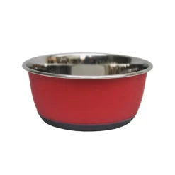 Gamelle pour chien et chat coloris rouge mat en inox Tyrol – 1900 ml