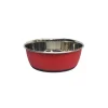 Gamelle pour chien et chat coloris rouge mat en inox Tyrol – 950 ml